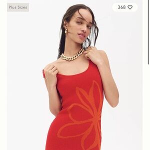 Anthropologie Red and Orange Mini Dress